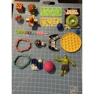 Pop-its Fidgets Puzzles Stencils Stress Balls Stretchy Toys Lot Of 20 Stimming
